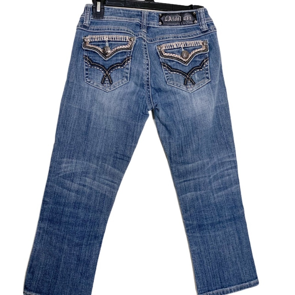 LA Idol Capris Blue Mid waist - Picture 2 of 4